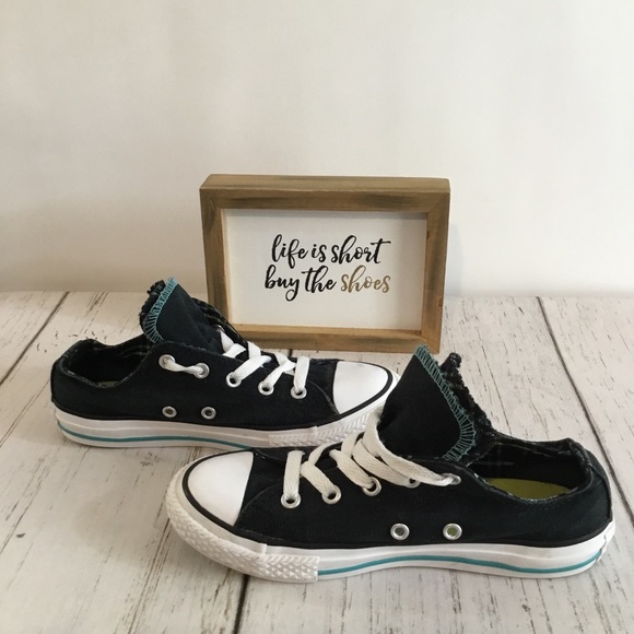 Converse Other - Black Double Tongue Converse Sneakers size youth 1